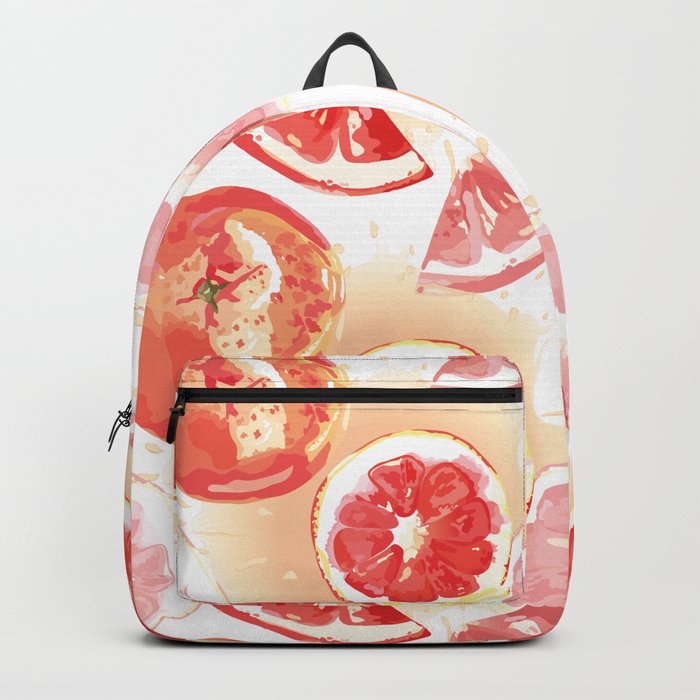 Grapefruit Slices And Juice Splashes Backpack