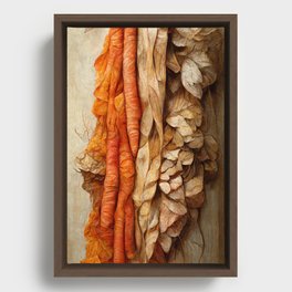 Peeling Layers - Wood Shavings and Peeled Vegetables Framed Canvas