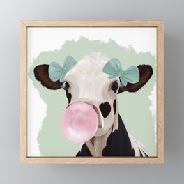 Girly Cow Framed Mini Art Print