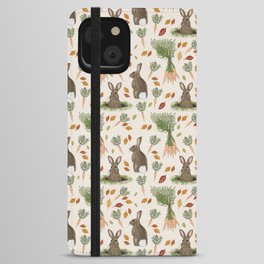 Bunnies and Carrots in the Fall iPhone Wallet Case