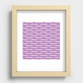Tiger Wild Animal Print Pattern 351 Lilac and Pink Recessed Framed Print