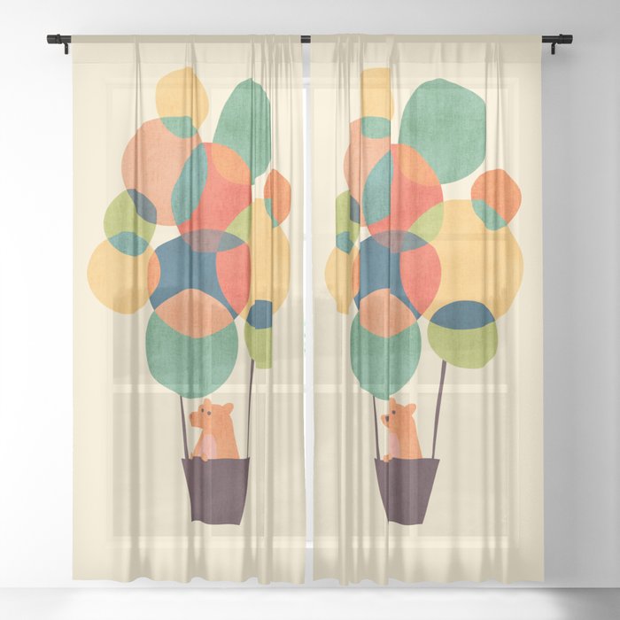 Whimsical Hot Air Balloon Sheer Curtain By Budikwan Whimsical Hot Air Balloon Sheer Curtain By Budikwan