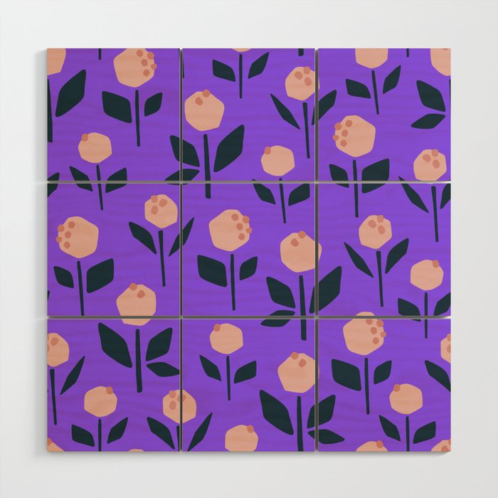 Flower in Purple Wood Wall Art