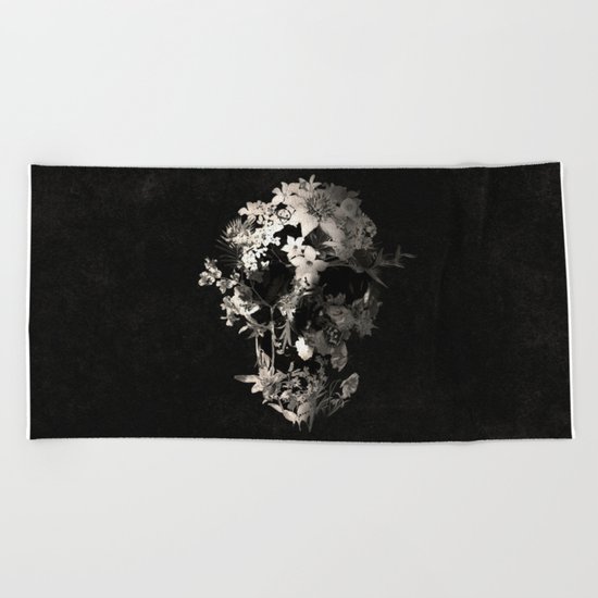 Spring Skull Monochrome Beach Towel