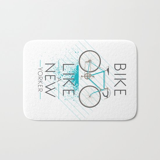 Bike like a new yorker Bath Mat
