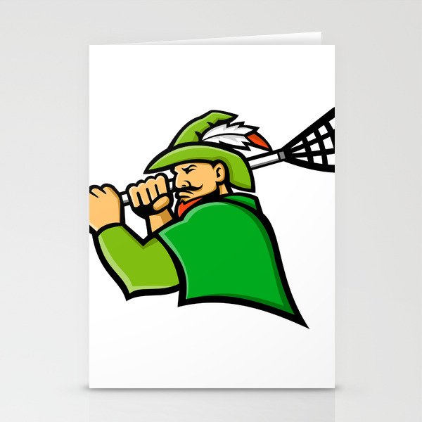 Archer Lacrosse Sport Mascot Stationery Cards