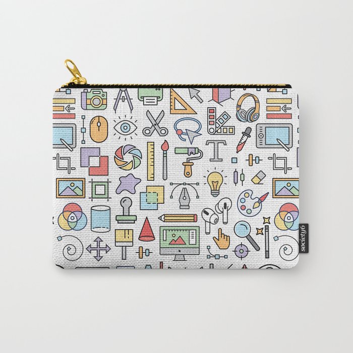 Retro Color Creative Tools Carry-All Pouch