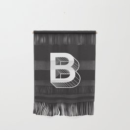 Black Background w White Letter B Wall Hanging