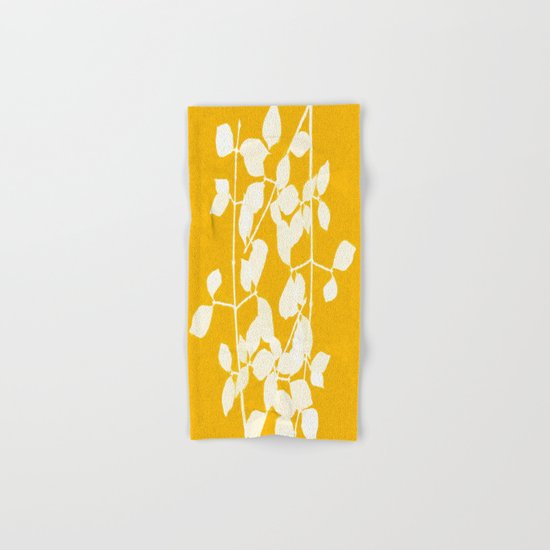 white branch on golden tone Hand & Bath Towel