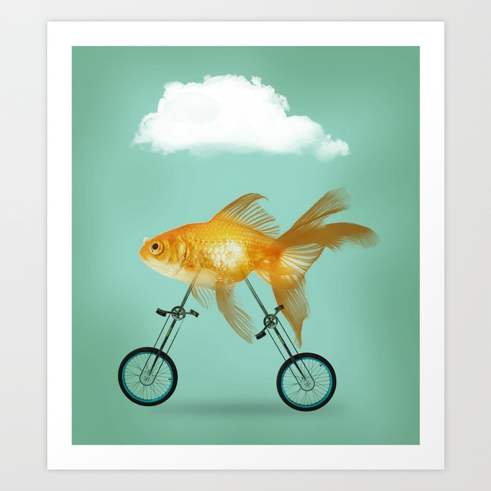 2 wheeled goldfish Art Print