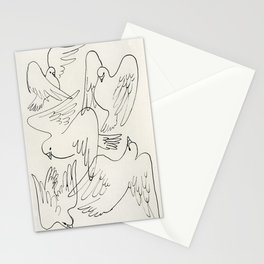 Doves flying in the snow Stationery Cards