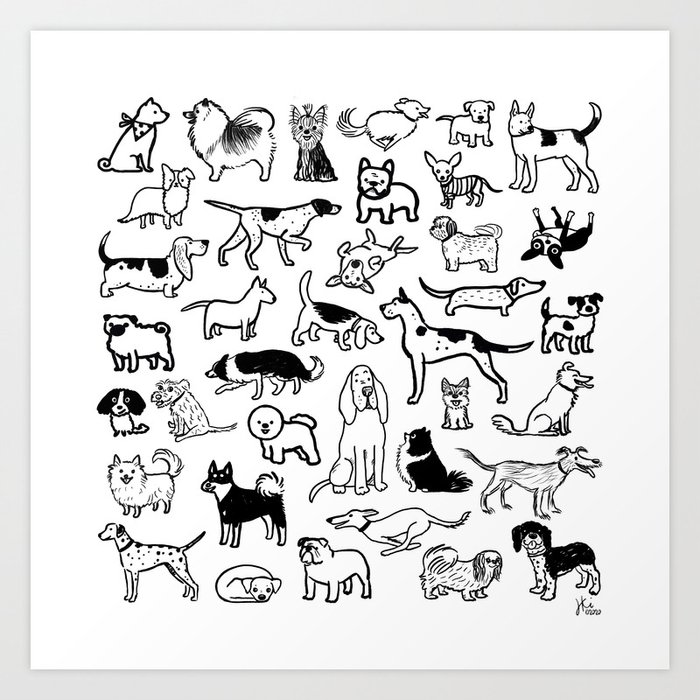 Black and white dog wall art hotsell
