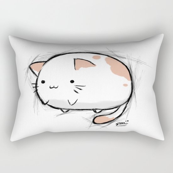 Fat Kawaii Cat Rectangular Pillow