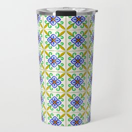 Greek Tile - blue Travel Mug