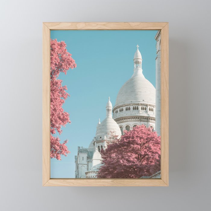 Infra Paris - Sacre Coeur Basilica, Travel Photography Framed Mini Art Print