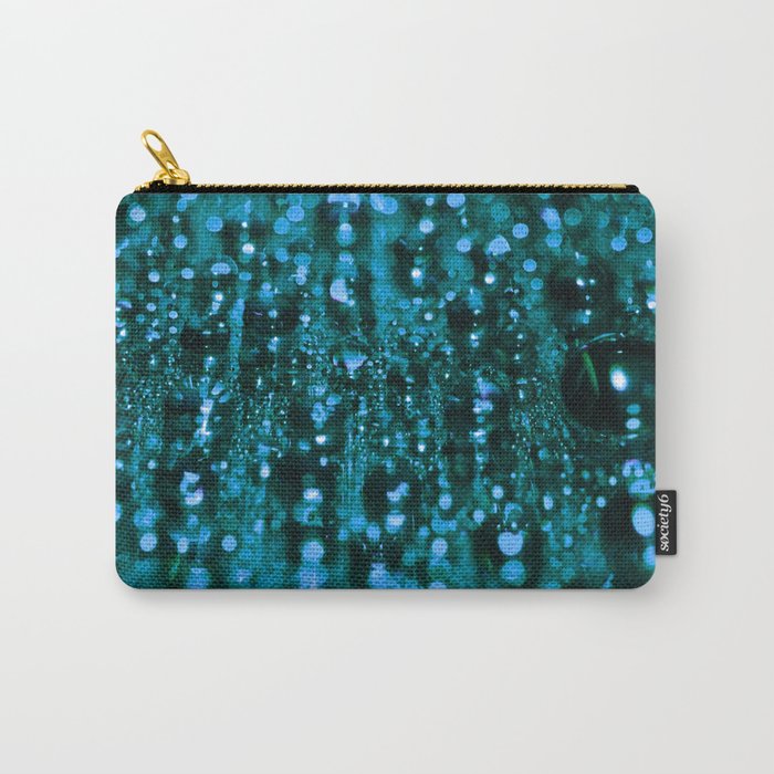 Teal Fractal Carry-All Pouch