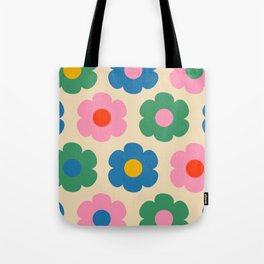 Such Cute Flowers Colorful Retro Pop Floral Pattern Tote Bag