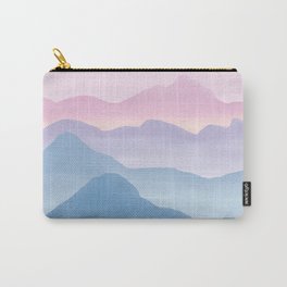 Magical Candy Hand-painted Watercolor Mountains, Abstract Airy Mountain Landscape in Pastel Blue, Violet and Purple Hues Carry-All Pouch | Candy, Violet, Mountains, Painting, Dreamy, Translucent, Landscape, Sweet, Hand Painted, Blue 
