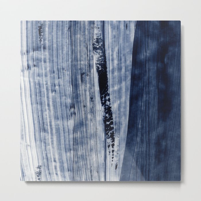 Navy Blue Abstract Painting FOUR Metal Print