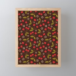 Cherries and Cherry Blossoms Framed Mini Art Print