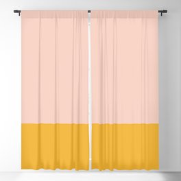Blush Pink and Mustard Yellow Minimalist Color Block Blackout Curtain