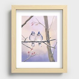 Just The Two Of Us - Blue Jay  Recessed Framed Print