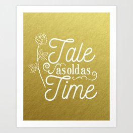 Tale As Old As Time - Beauty and the Beast (gold) Art Print