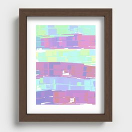 Neon Pastel Stripes Recessed Framed Print