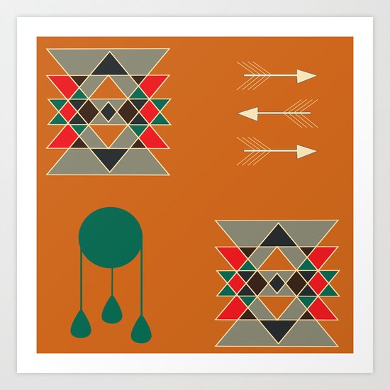 dream-catcher blue yellow Art Print