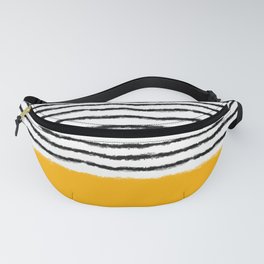 Watercolor Lines Yellow Black Fanny Pack