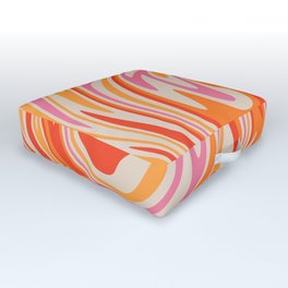 70s Retro Swirl Color Abstract Outdoor Floor Cushion