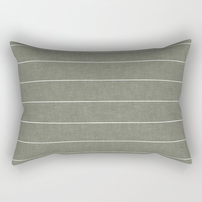 farmhouse stripes - olive green Rectangular Pillow