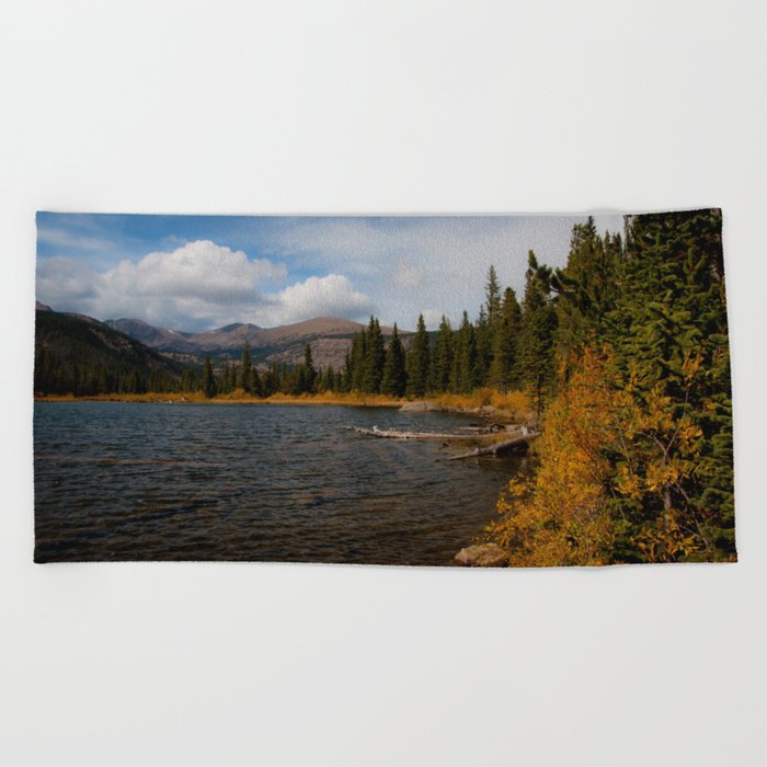Mountain Lake in Autumn Beach Towel