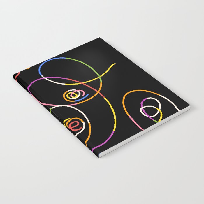 Abstract Face Colorful Line Art Organic Shape Notebook