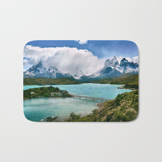 Magestic Landscape #photography #society6 #ocean#mountians Bath Mat