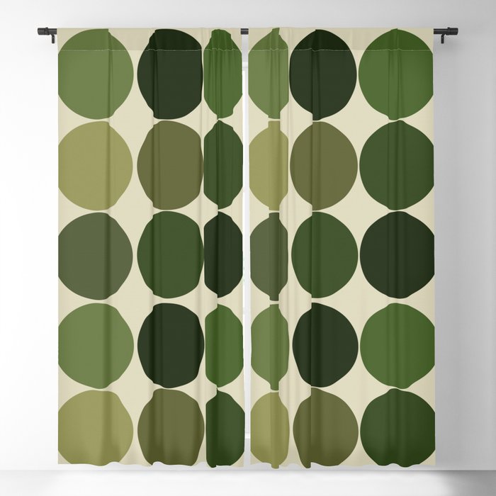 Medium green shades circles 3 Blackout Curtain