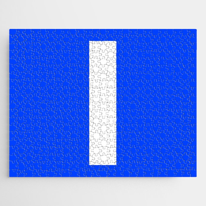 Letter I (White & Blue) Jigsaw Puzzle