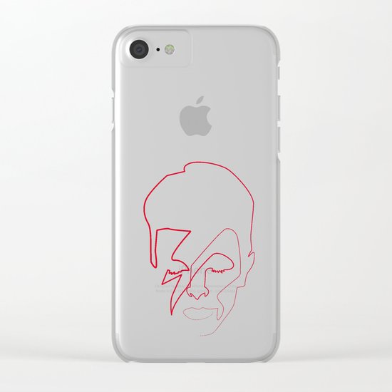One line Aladdin Sane Clear iPhone Case