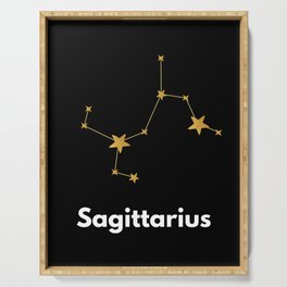 Sagittarius, Sagittarius Zodiac, Black Serving Tray