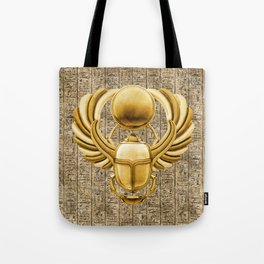 Gold Egyptian Scarab Tote Bag