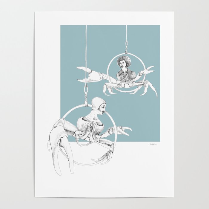 Weird & Wonderful: Crab Circus Poster by VrijFormaat | Society6