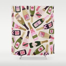 French Champagne Collection – Pink & Green Shower Curtain