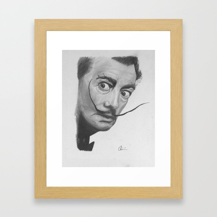 Salvador Dali Portrait Framed Art Print