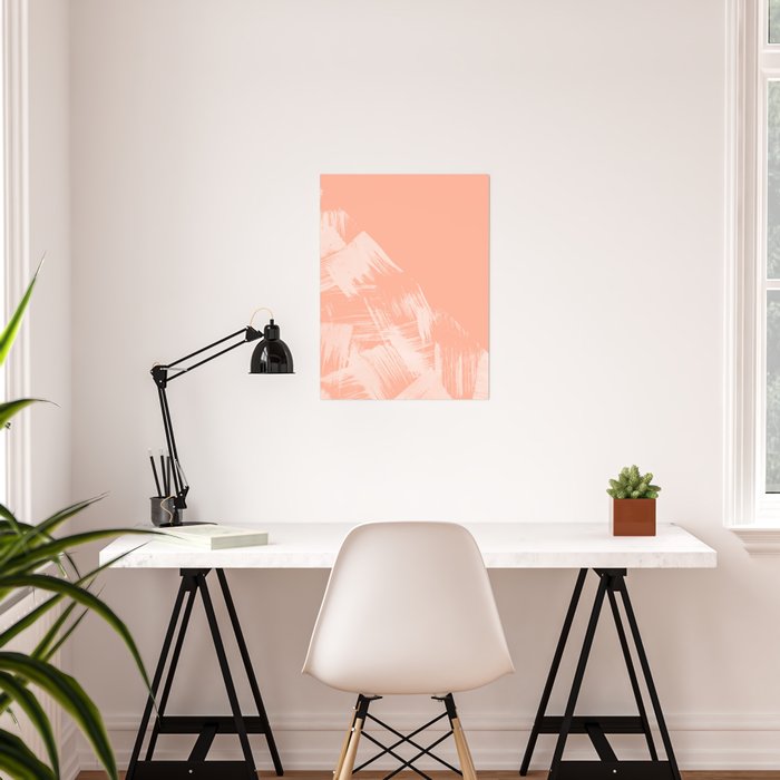 Sweet Life Paint Swipes Peach Coral Pink Poster By Followmeinstead