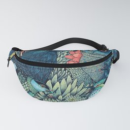 Cosmic Egg Fanny Pack | Birds, Hummingbird, Dove, Ink, Nature, Cosmic, Drawing, Floral, Crow, Sparrow 