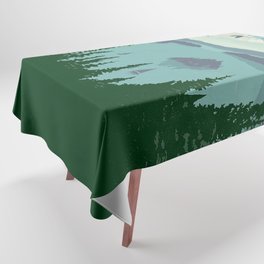 Vintage Lake Tahoe Travel Poster Tablecloth