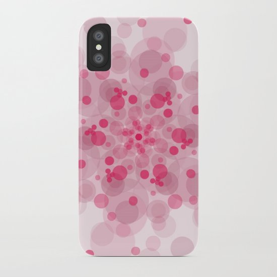Pink circles pattern iPhone Case