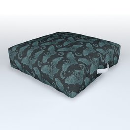 Bat Stitch Crazy - Blue ©studioxtine Outdoor Floor Cushion