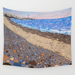 Seaside Popples with Lighthouse Wall Tapestry