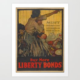 Liberty Bonds Vintage Poster Mother Baby Art Print | Oil, Vintage, America, Propaganda, Americana, Wartime, History, Historical, Poster, Wareffort 